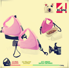 4-in-1 Retractable Pet Leash with Water Bottle and Bowl